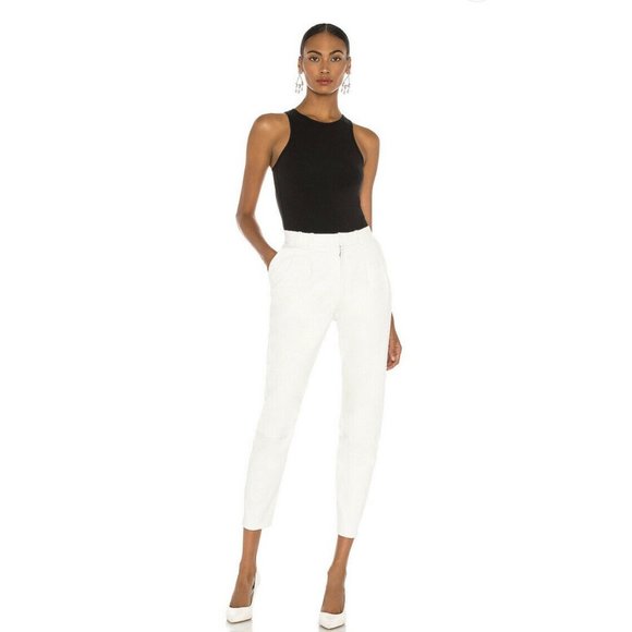 SPRWMN Pants - SPRWMN Trouser Pants White Leather Lamb Skin Crop
